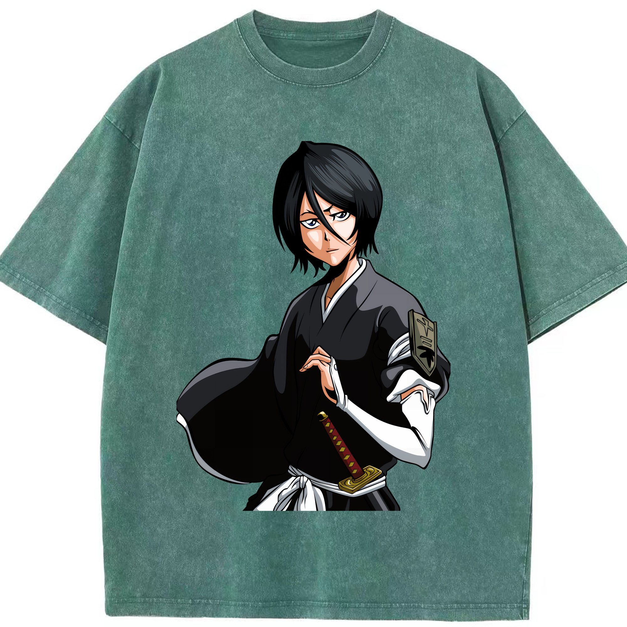 （画像用） ブリーチ 朽木ルキア BLEACH Kuchiki Rukia 綿100% ヴィンテージ風 半袖Tシャツ（フロントプリント）